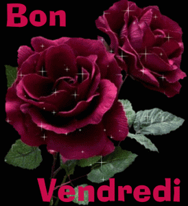 Gif animé Bon vendredi rose rouge